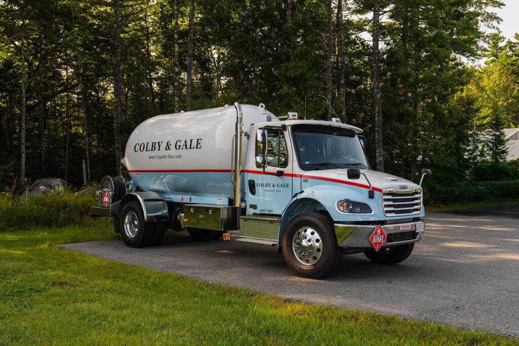 propane delivery truck that says Colby & Gale