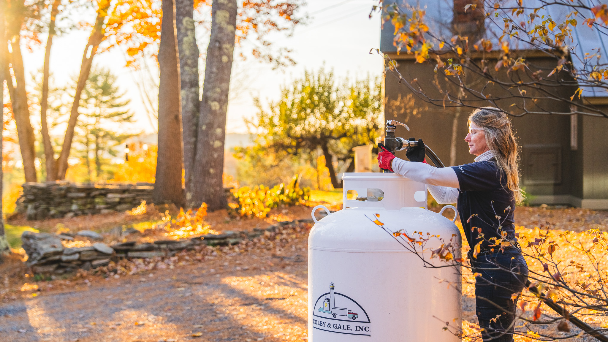 Fuel delivery Julie Kuhn makes a propane delivery during sunrise