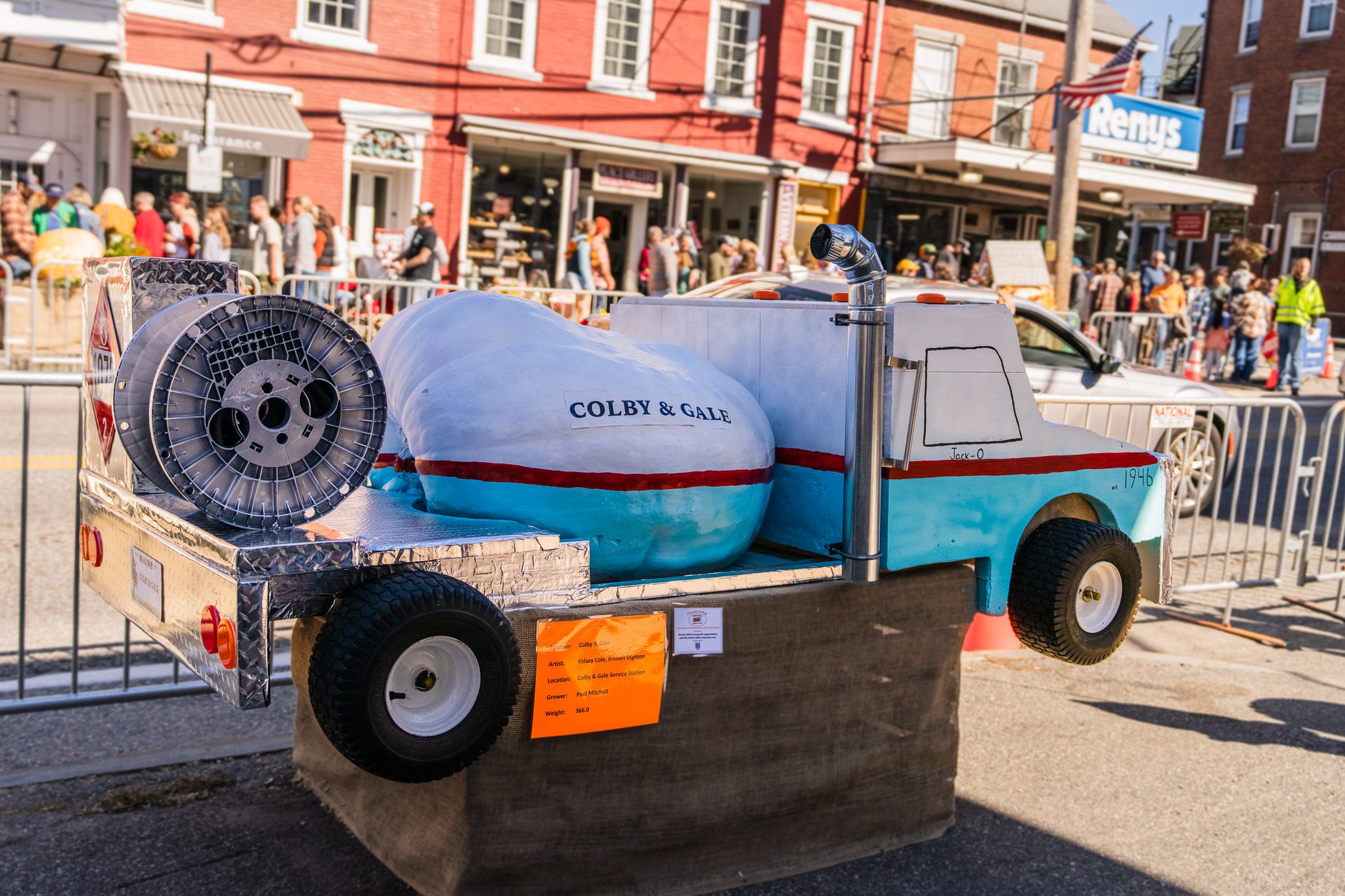 Colby & Gale carved and decorated pumpkin.